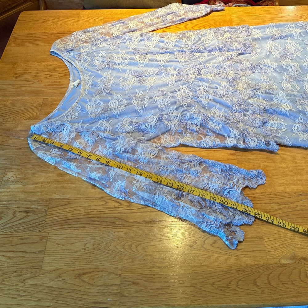 Vintage 80’s Lavender Lace Maxi Dress - Picture 6 of 7